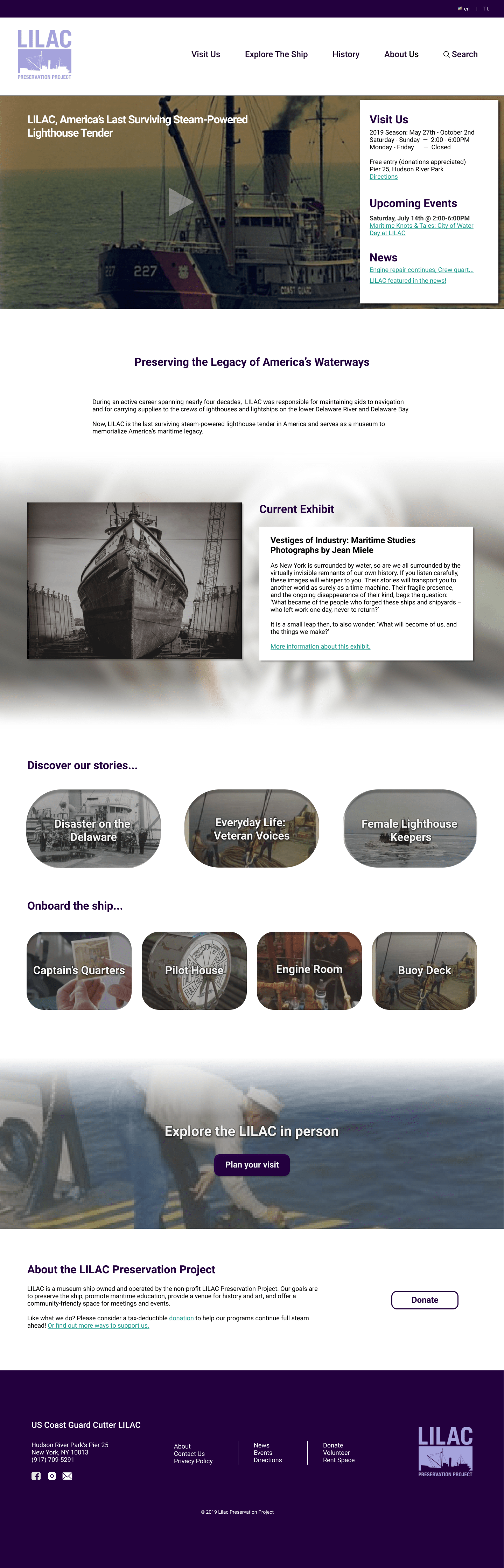 Homepage of the LILAC site as hi-fi wireframes, version 2
