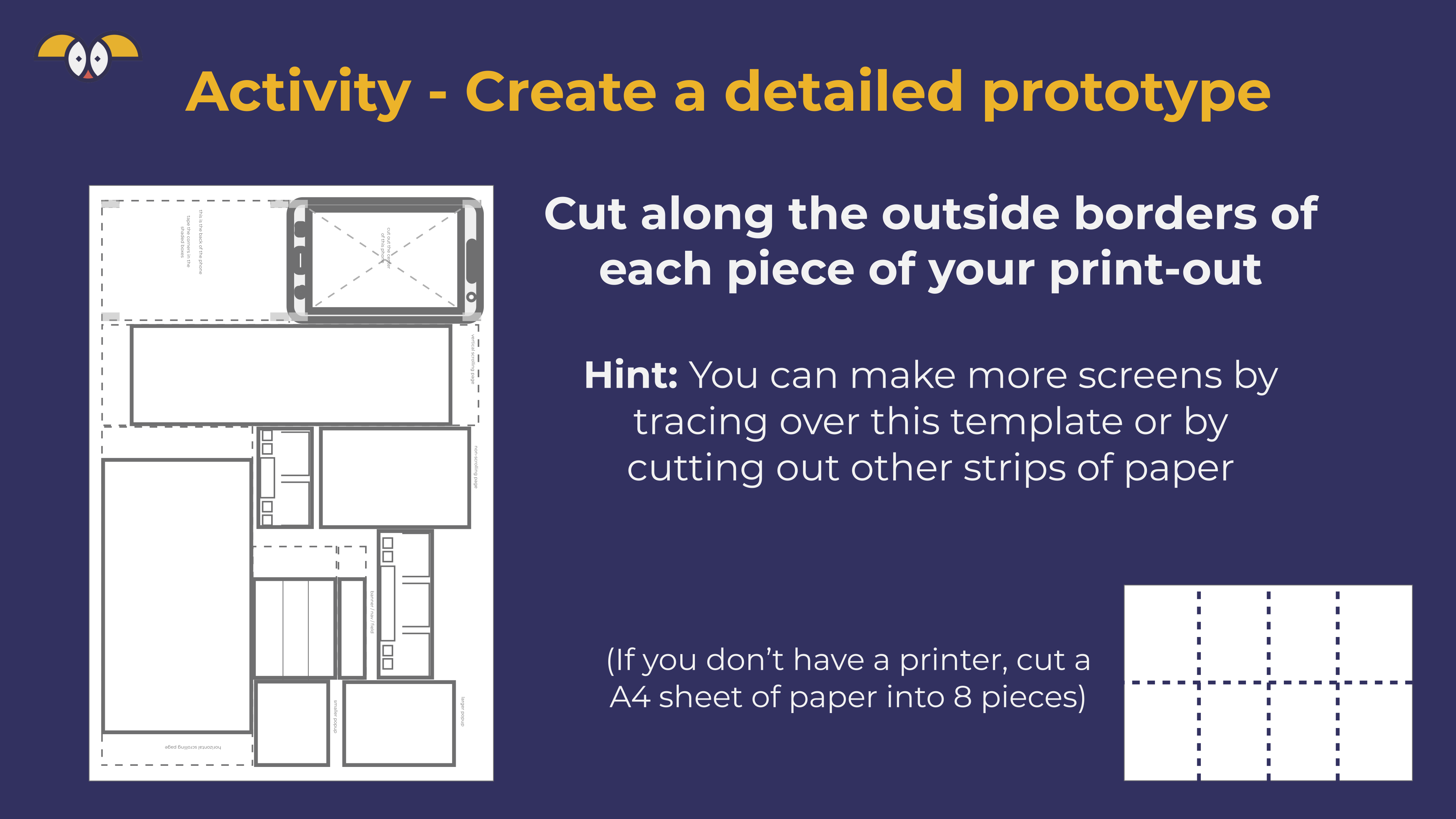 a paper prototyping activity
